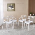 thumbnail image 3 of White Dining Chair Set of 4 - Modern Accent Chairs with Premium Seat Shell Sturdy Metal Legs, Easy Clean Tool-Free Assembly for Home Office, 3 of 10