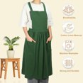thumbnail image 5 of Unique Bargains Cotton Linen Cross Back Apron with Pockets Green, 5 of 7