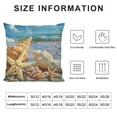 thumbnail image 6 of Acheng Nautical Coastal Decor Pillow Covers Starfish/Seashell/Sand/Conch/Beach House Decorative Cushion Covers Theme Home Decorative Pillowcases,Set of 2 White, 6 of 6