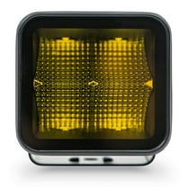 3-Inch Elite Series LED Amber Off-Road Light Pod | Flood Light Pattern | Size: 3 x 3 x 2.75 | Bezel-Less Housing with Heat Fins | DV8 Offroad