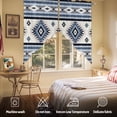 thumbnail image 5 of Swag Curtain Valances Blue Boho Aztec Swag Valances for Kitchen Windows Southwest Tribal Geometric Short Topper Curtains Valance Tier Pair for Kitchen Bedroom Living Room Bathroom 28"x36", 5 of 8
