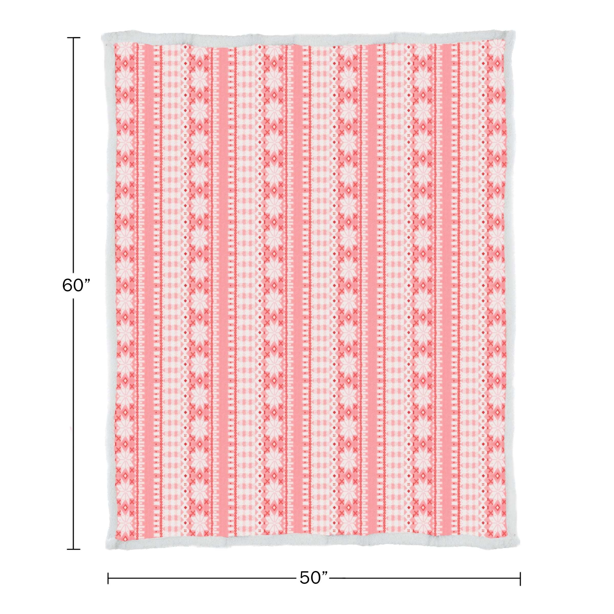 Somerset Home 50x60 Fleece Blanket - Machine Washable Throw Blanket for Couch, Bed and Sofa with Snowflakes (Pink)
