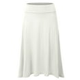 thumbnail image 1 of Doublju Women's High Waist Elastic Soft Flare Flowy Midi Skirt (Plus Size Available), 1 of 4