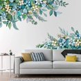 thumbnail image 3 of Pegatina de pared de plantas con hojas verdes en 3D, calcomanías de pared florales de hojas de vinilo de primera calidad, decoración de papel tapiz de hojas para colgar, compatible con sala de estar, Afortunado Sencillez, 3 of 5