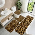 thumbnail image 5 of Brown and Orange Leopard Print Bathroom Rug Set 4 Piece,Includes Contour,Lid Cover,Bath Mat,Non-Slip Extra Soft Absorbent Washable, 5 of 5