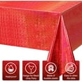 thumbnail image 3 of LAICAIW 4 Pack Iridescence Red Plastic Tablecloths Shiny Disposable Laser Rectangle Table Covers Holographic Foil Tablecloth Iridescent Party Decoration Birthday Bridal Wedding Christmas 54" x 108"(, 3 of 7