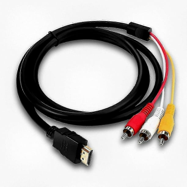 HDMI to RCA AV Cable, 1080p HDMI to 3 RCA Converter for TV DVD Box, 1.5m Audio Video Adapter with Red White Yellow Connectors