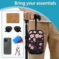 thumbnail image 6 of COEQINE Forearm Crutch Accesories Walking Stick Bag Cherry Blossom Black Elbow Crutch Pouch, Cane Attachment, with Multiple Pockets, Phone Holder, for Adults Women Men, 6 of 7