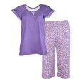 thumbnail image 3 of JEFFRICO Pajamas For Women Capri Set Sleepwear Soft Pajamas Short Sleeve Pajama Sleepshirt With Capri Pants, 3 of 7