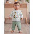 thumbnail image 6 of BemeyourBBs Baby Boy First Birthday Outfit Animal Letters Print Sweatshirt Pants, 6 of 9