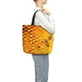 thumbnail image 3 of Defioc Bees on Hive Honeycomb Pattern Tote Bag for Women,Large Capacity Tote Bag with Zipper Casual Shoulder Handbags Shopping Bag, 3 of 8