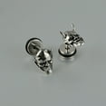thumbnail image 6 of Aurgiarme Cool Stainless Steel Ear Studs Goth Earrings Skull Ear Ornaments Craftsmanship Suitable for Various Occasion, 6 of 8