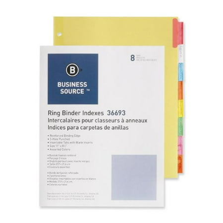 Binder Index (Business Source Ring Binder Index Divider - Blank - 8.50
