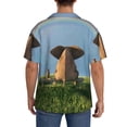 thumbnail image 5 of Gaeub Elephant Dog Men's Lapel Short Sleeve Shirt, Relaxed Fit Shirt, Soft and Breathable for Outdoors Party Travel - Large, 5 of 7