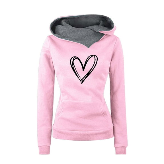 Clearance Items Black Zip up Hoodie Women Women'S Hoodie Casual Slim Fit Hoodie Printed Love Plus Fleece Pullover Hoodie
