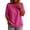 Hot Pink #17, variant on Women's Linen Tops 3/4 Sleeve Boat Neck Shirts Summer 2026 Lightweight Vacation Blouses Loose Fit Baggy Oversized Casual Top Light Blue S