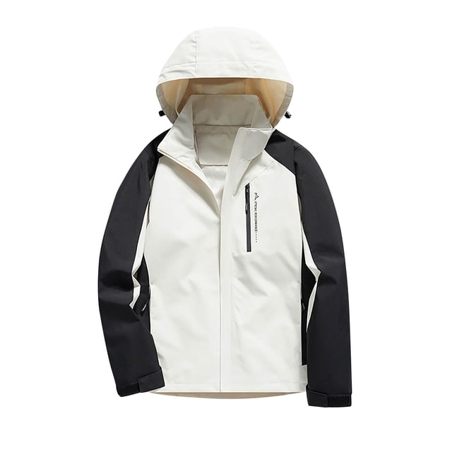 DecSea Veste Légère Coquille Souple pour Hommes Doublée en Polaire à Capuche Résistante à l'Eau Coupe-Vent pour Randonnée d'Hiver