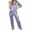 Light Blue, variant on Summer Womens Short Sleeve Pjs Button Down Satin Pajama Set Solid Color Soft Sleepwear Silky Smooth Lounge Pants Casual Nightwear Two Piece Set