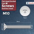 4Pcs[M10-1.5x75] Flat Head Socket Cap Screw Countersunk Bolt - Walmart.com