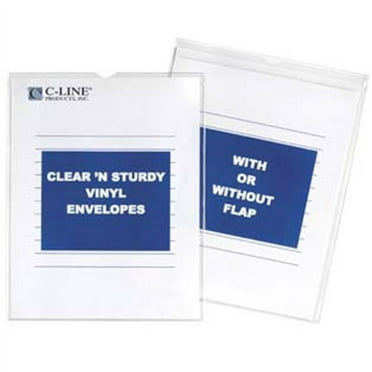 CLine 86912 9 x 12 in. Clear N Sturdy Vinyl Envelopes with Flap