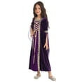 thumbnail image 2 of DPOIS Kid Girls Renaissance Vintage Dress Medieval Costume Halloween Cosplay Purple 10, 2 of 7