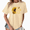 Apricot, variant on Women's Sunflower Quote Graphic Short Sleeve T-Shirt Typography Top