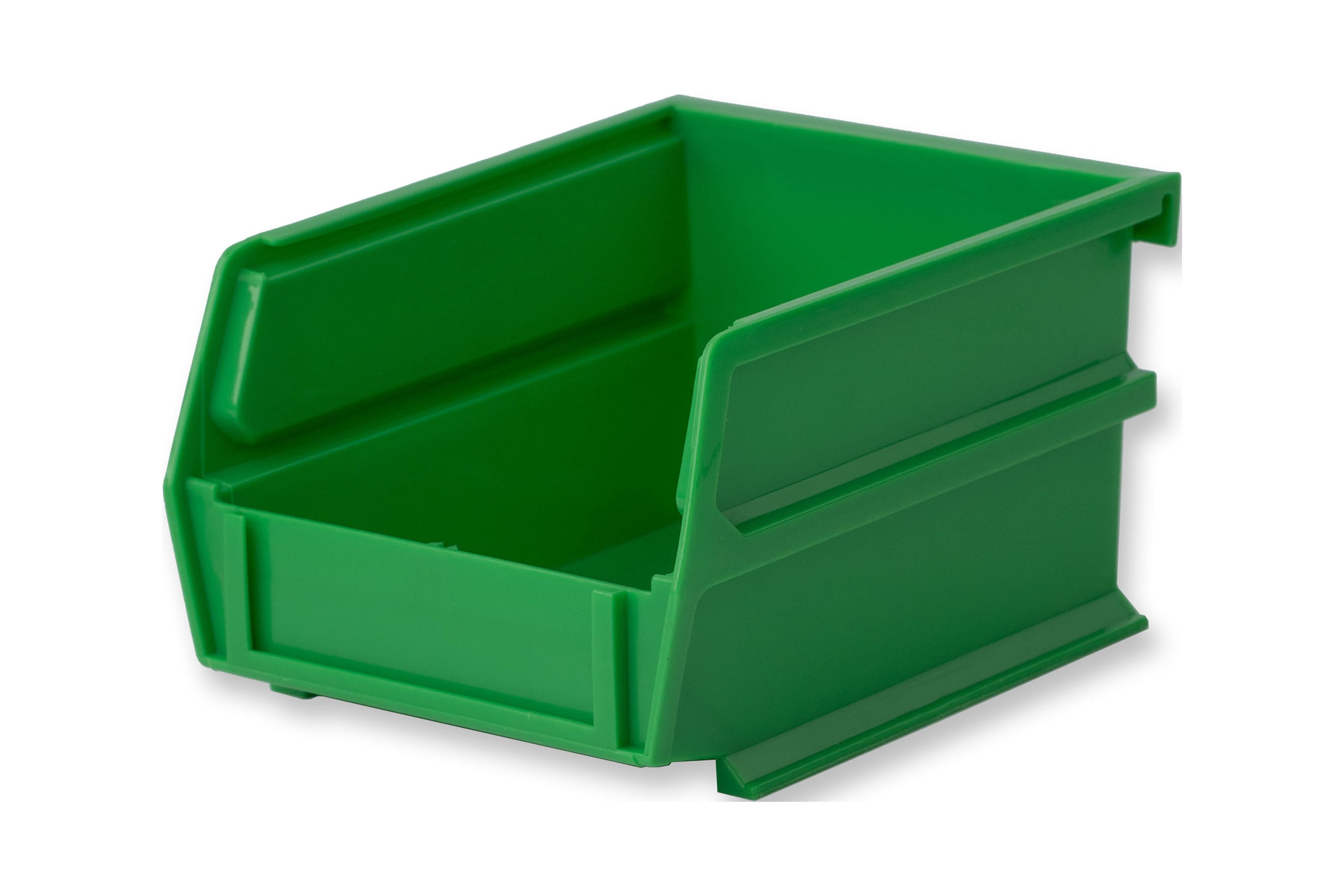 LocBin 5-3/8 In. L x 4-1/8 In. W x 3 In. H Green Stacking, Hanging, Interlocking Polypropylene Bins, 6 CT
