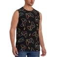 thumbnail image 2 of Haiem Men's Colorful Game Controller Print Tank Tops Summer Sleeveless Cut Off Workout T-Shirts Fitness Vest Athletic Undershirts-X-Large, 2 of 8