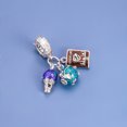 thumbnail image 3 of 925 Sterling Silver Hot Air Balloon Globe Passport Dangle Charm for Bracelet Charms Bangle Pendant Jewelry, 3 of 3