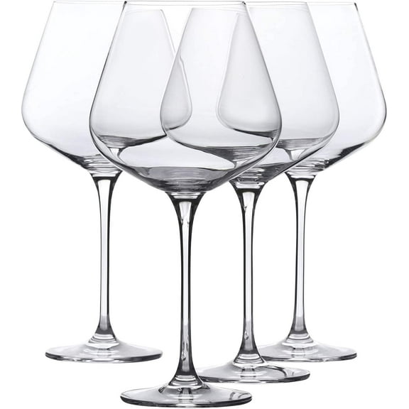Whole Housewares Oversized 29 oz Crystal Clear Wine Glasses 4 set