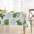 thumbnail image 5 of Summer Monstera Palm Leaves Rectangle Tablecloth 60x120 Inch, Tropical Plants Gold Leaf Decorative Table Cloth Hawaii Botanical Dining Table Cover, Hawaiian Luau Dinner Party Picnic Decoration, 5 of 6
