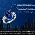 thumbnail image 2 of Gem Stone King 925 Sterling Silver Blue Created Sapphire and Lab Grown Diamond Engagement Ring for Women | 6.70 Cttw | Oval 14X10MM | Gemstone September Birthstone | Size 9, 2 of 6