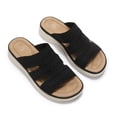 thumbnail image 2 of Rexoro Women Breathable Knit Slippers Lightweight Non-Slip Sandals Slip On Shoes Indoor Outdoor Summer Casual Daily Wear Black 7.5, 2 of 6