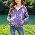 thumbnail image 2 of KPOPLK Girls Windbreaker Jackets 3 6 9 12 18 Months 2T 3T 4T Fall Lightweight Water Resistant Coat Outwear with Zip Up Hooded Clothes for Kids Purple,Size 9-10 Years, 2 of 5