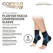Copper Fit ICE Plantar Fascia Foot Compression Sleeve | Menthol Infused|1 Pair |Unisex | L/XL