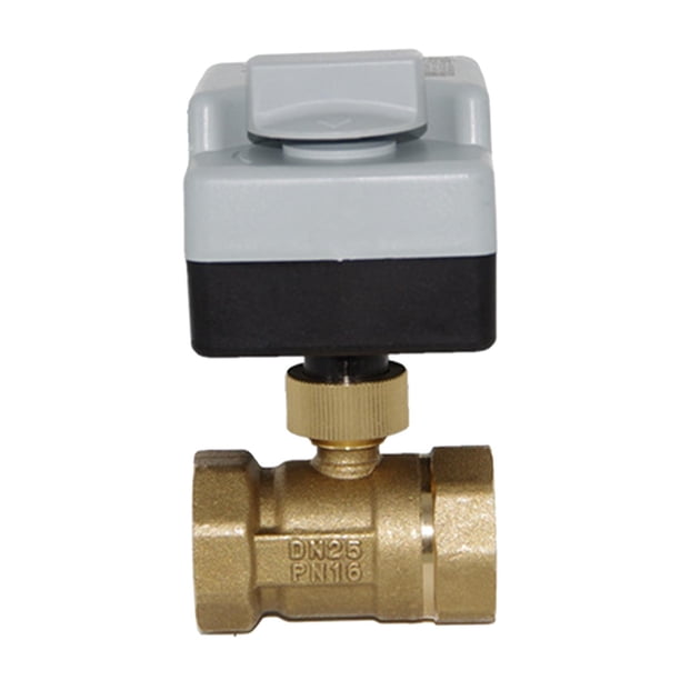 Válvu de 2 vías 1/2 pulgada 3/4 pulgada Válvu de bo eléctrica de tón 3 cables Actuador eléctrico de 2 controles AC220V 2 vías DN15DN20 DN25, c Soledad válvula de bola eléctrica