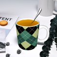 thumbnail image 5 of Yiaed Green Squares Print Ceramics Coffee,Large Handle Design,Extra Large Tea and Coffee Cup for Office and Home Mugs, 5 of 6