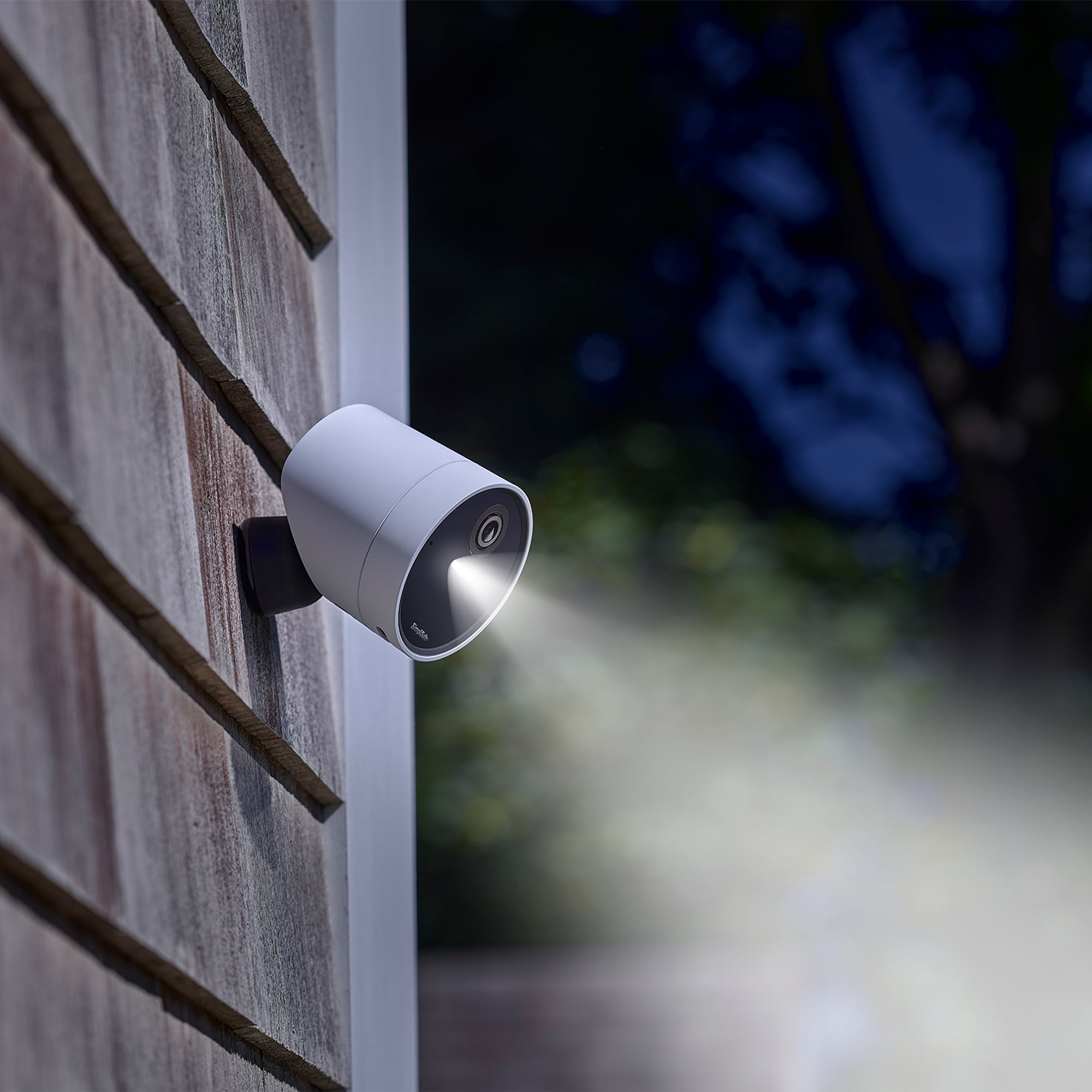 SimpliSafe camera at night