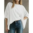 thumbnail image 2 of Women's T-shirt Round neck short-sleeved casual tops Elegant solid colour T-shirt tops, 2 of 6