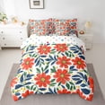 thumbnail image 2 of Castle Fairy Teens Orange Flowers Bedding Comforter Set,Exotic Style Full Bedding Set, 2 of 8