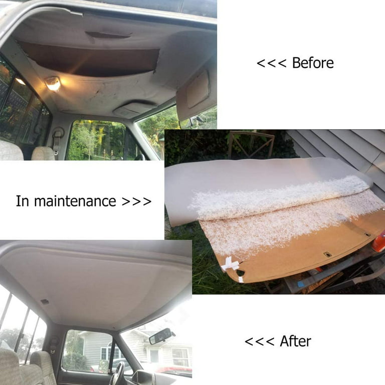 Suede Headliner Fabric with Foam Backed - Beige Car Micro-Suede Roof Headliner  Fabric for Automotive/Home