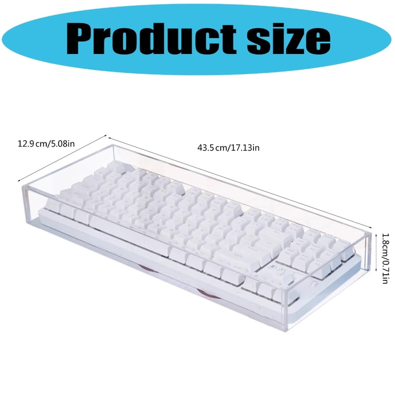 Artibetter Cache Clavier Acrylique Transparent - Housse Anti-Poussière Pour Clavier Mécanique Gaming, Protection Anti-Rayures Et Anti-Miettes