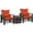 Red, variant on Outsunny 3 Pieces Wicker Patio Furniture Set, Rattan Bistro Set with Storage Coffee Table and Thickened Cushions, Outdoor Conversation Set for Garden, Porch, Balcony, Red