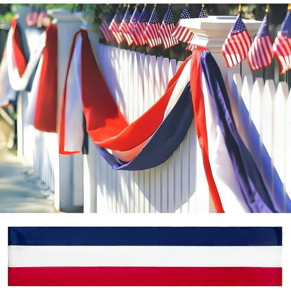 24x240 Inch American Patriotic Bunting Flags,Red White and Blue Banner for 4th of July Decorations Outdoor and Labor Day,Veterans Day,Memorial Days 1 Pack