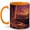 Orange, variant on Moon Garden Fantasy 11oz Ceramic Mug, Floral Night Sky Dreamscape Coffee Cup