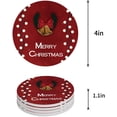 thumbnail image 1 of FMSHPON Merry Christmas Red Bow Bell Set of 8 Round Coaster for Drinks, Absorbent Ceramic Stone Coasters Cup Mat with Cork Base for Home Kitchen Room Coffee Table Bar Decor, 1 of 6
