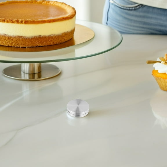 Masteelf 2 Pcs Cake Turntable Stand Rotating Cake Stand Turntable Cake Rotator Base Bearing Aluminium Alloy Revolving Cake Stand Spinner For Cake Decorations