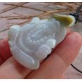 thumbnail image 5 of Certified Yellow Green Pale Lavender Burma Natural A Jade jadeite pendant Ji Kung Buddha God Gourd Fan Necklace 585633 TN, 5 of 9