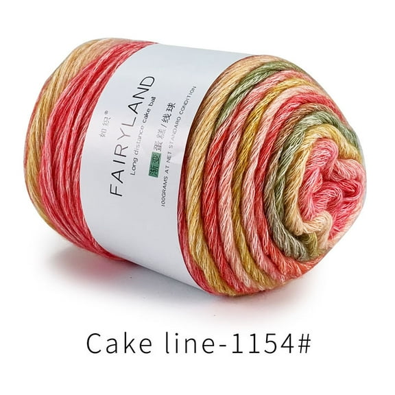 Ombre Yarn for Crocheting, Gradient Cake Yarn, 100g 60% Cotton 30% Acrylic 10% Wool Ombre Multicolor Soft Rainbow Cotton Crochet Yarn for Scarves, Shawls, Blankets and Garments