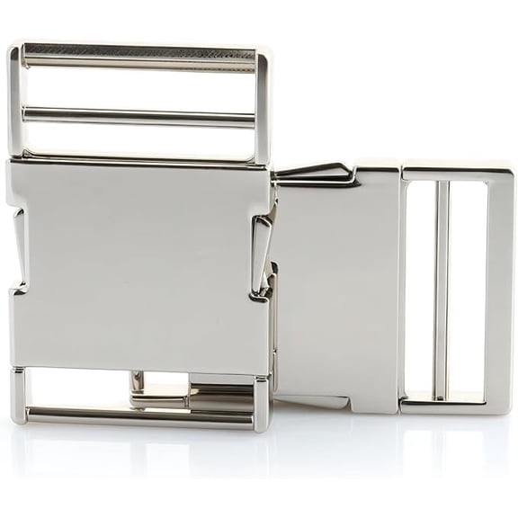 CRAFTME STUDIO 1 Inch Metal Quick Side Release Buckle Webbing Bag Clip for Flat Lock Belt Straps, Backpacks and Collars, 1 Pack (Gunmetal)